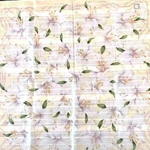 Christian Dior Vintage Floral Pearl Scarf – 20x20 – Silk/Cotton Blend